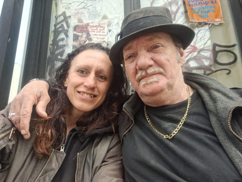 Chantal, travailleuse de rue et Mario, qu'elle cotoie régulièrement